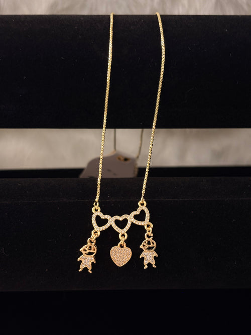 Gold Double Love Mom Necklace