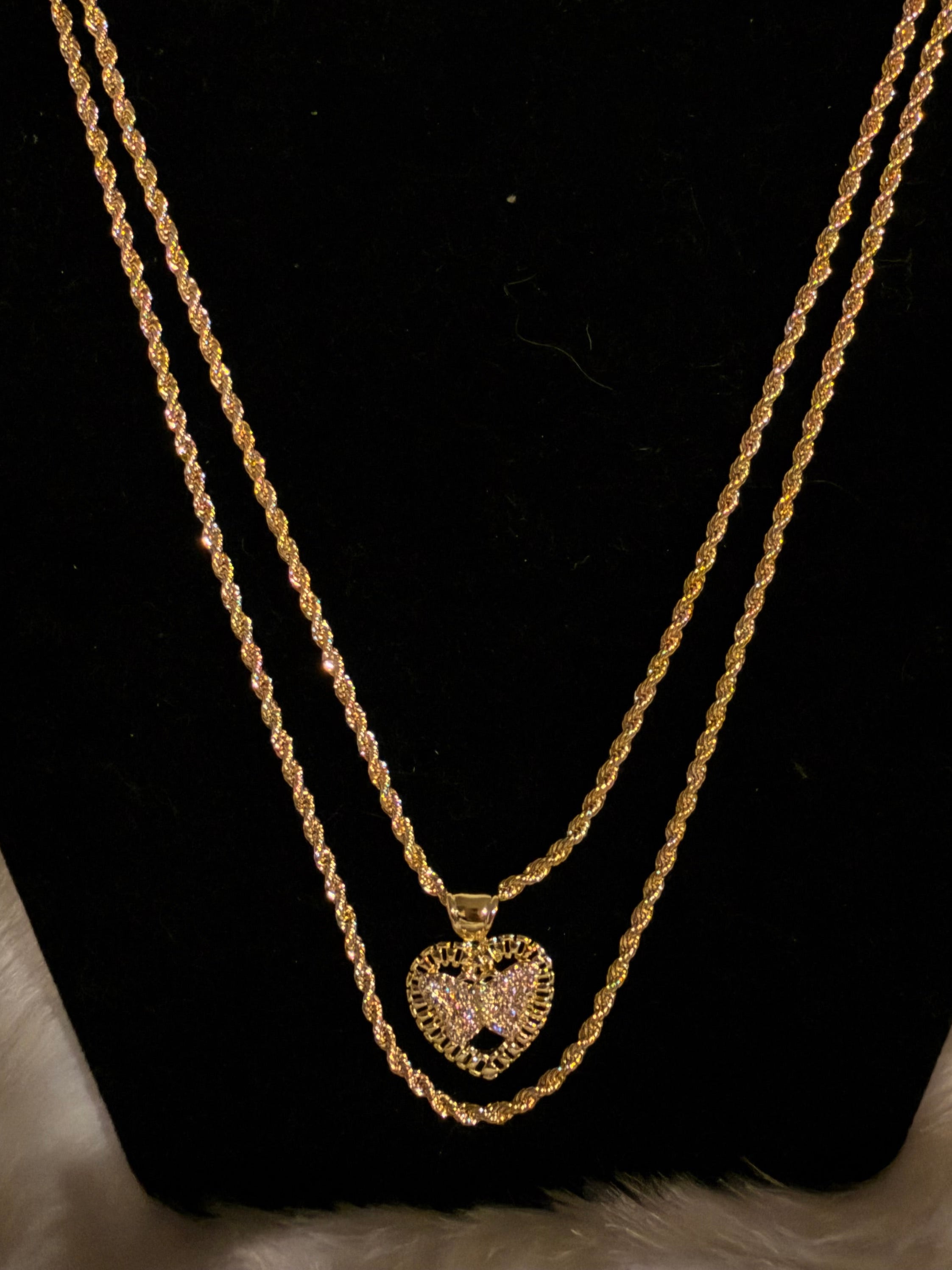 Hip Hop Gold Nugget  Heart Chain