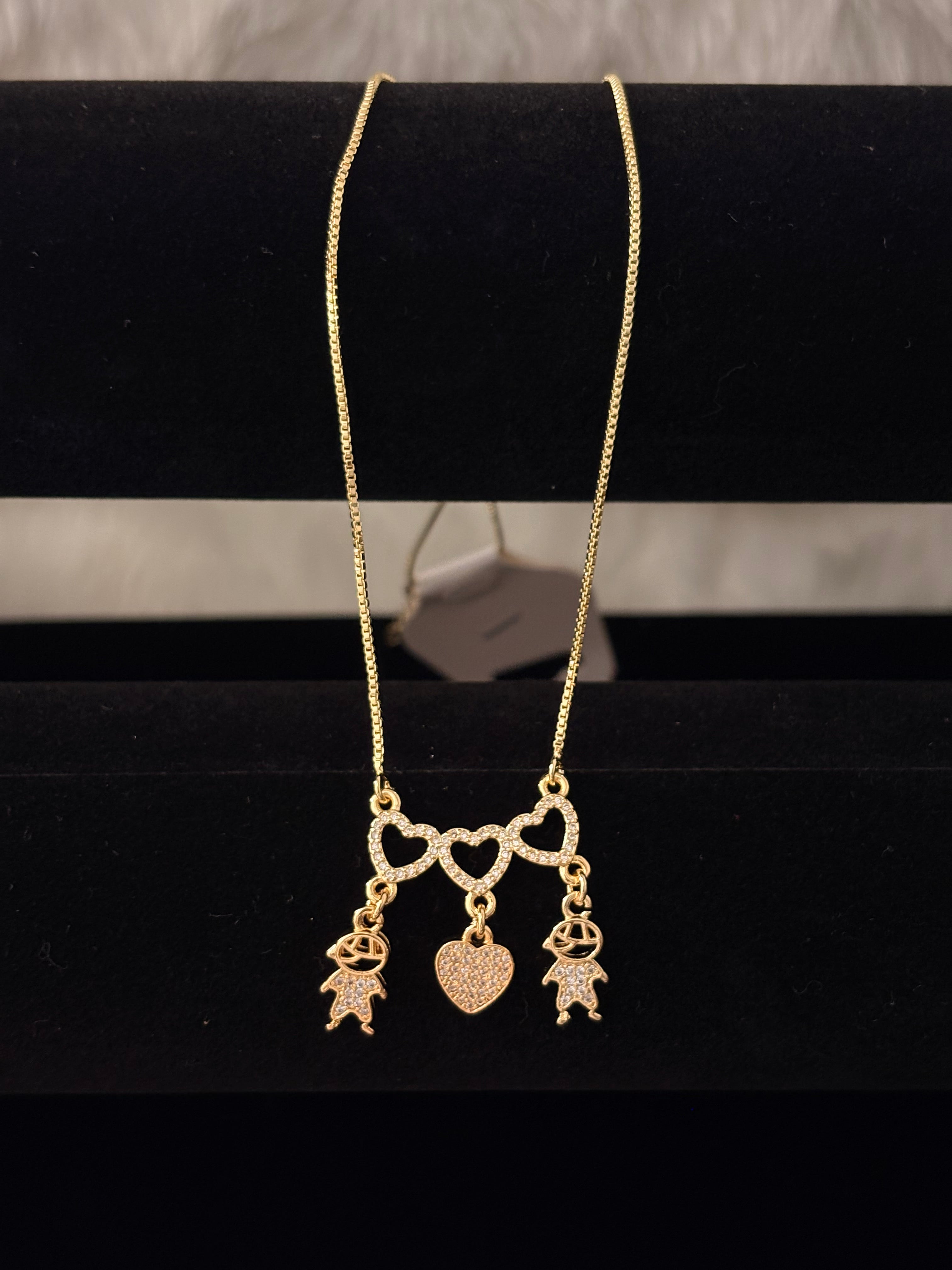 Gold Double Love Mom Necklace