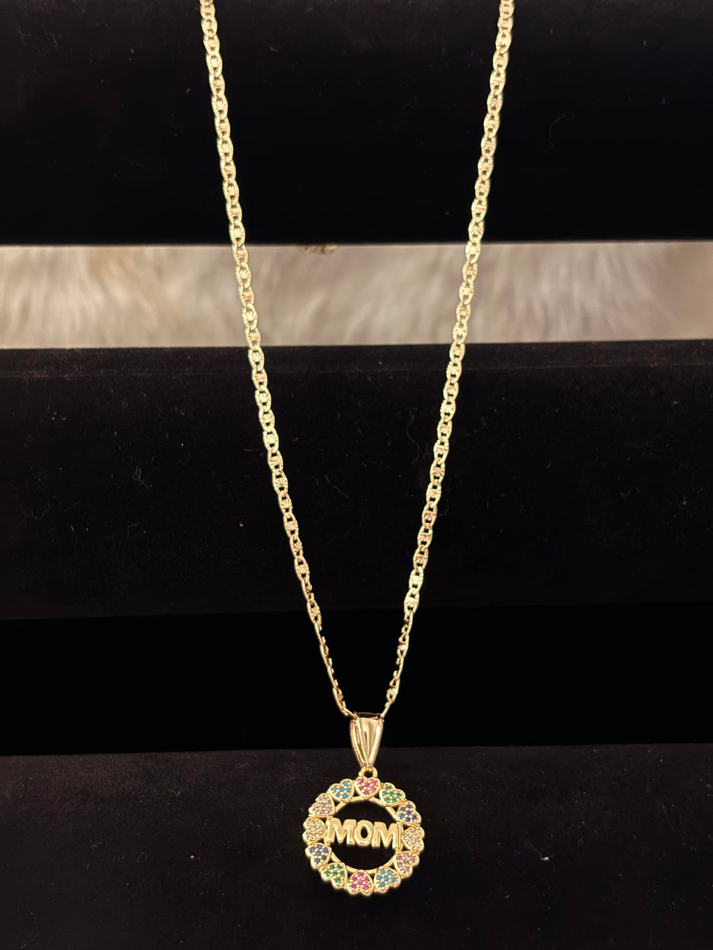 Gold Luxe Multi Color Mom Necklace