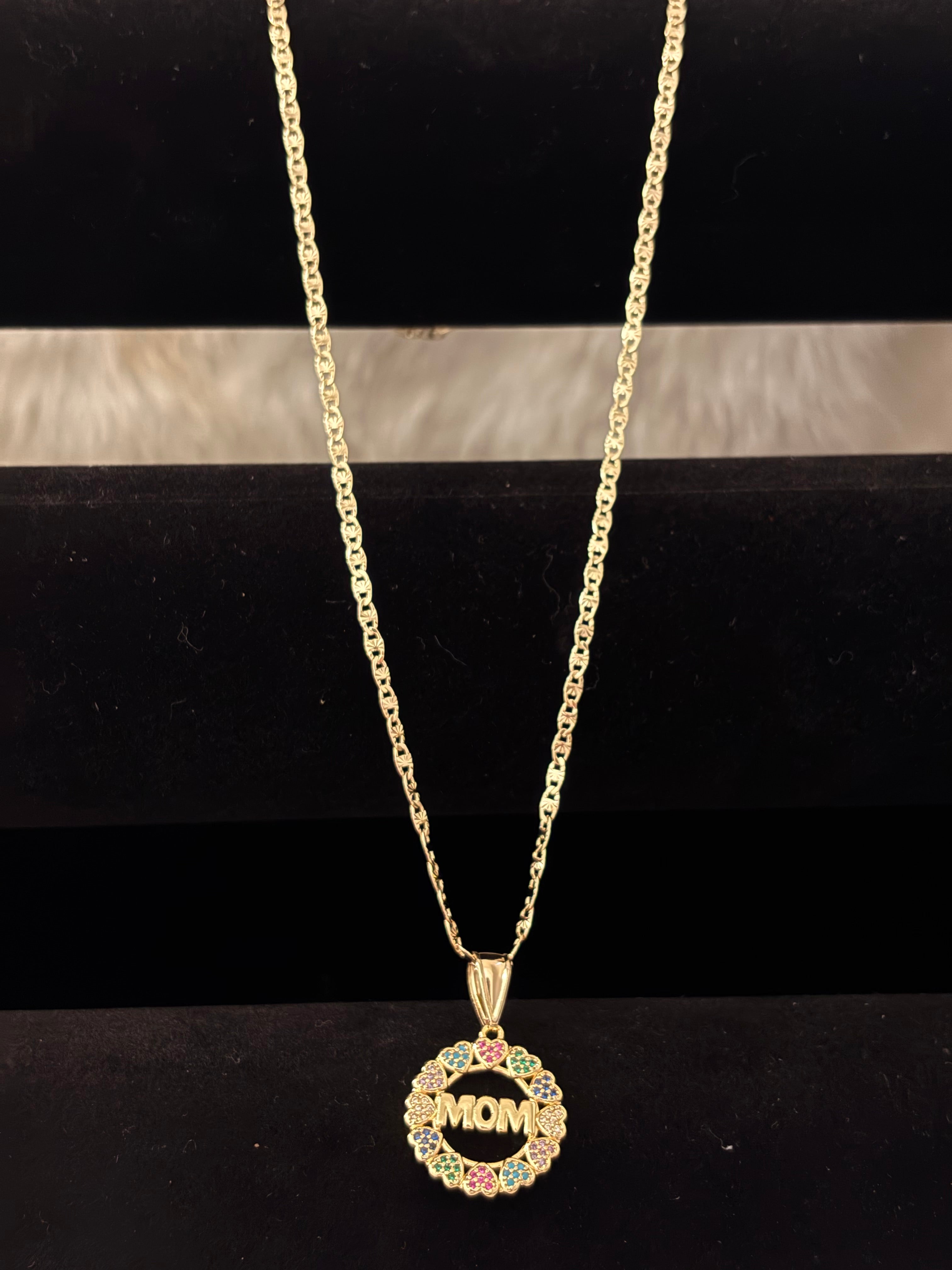 Gold Luxe Multi Color Mom Necklace