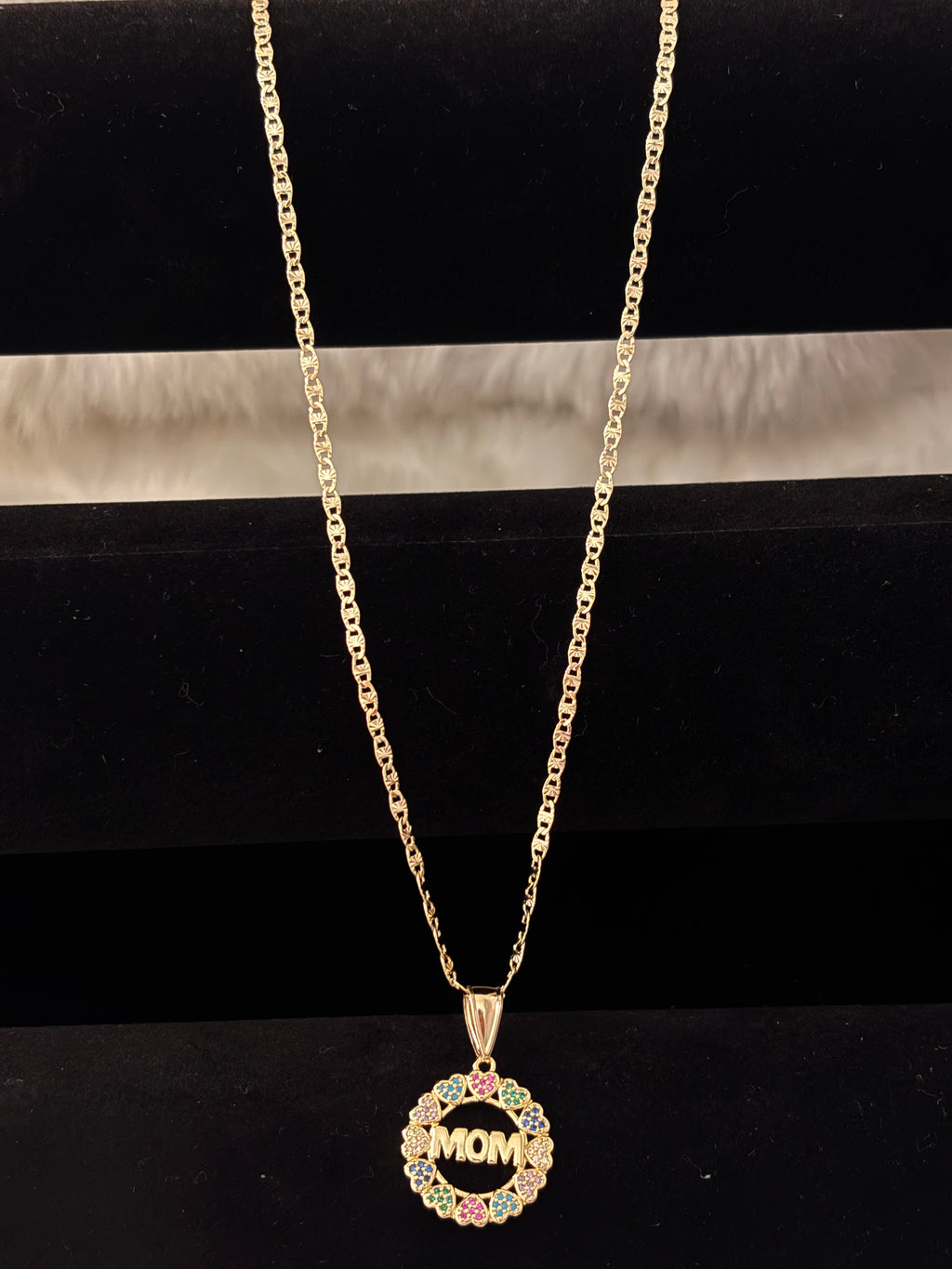 Gold Luxe Multi Color Mom Necklace