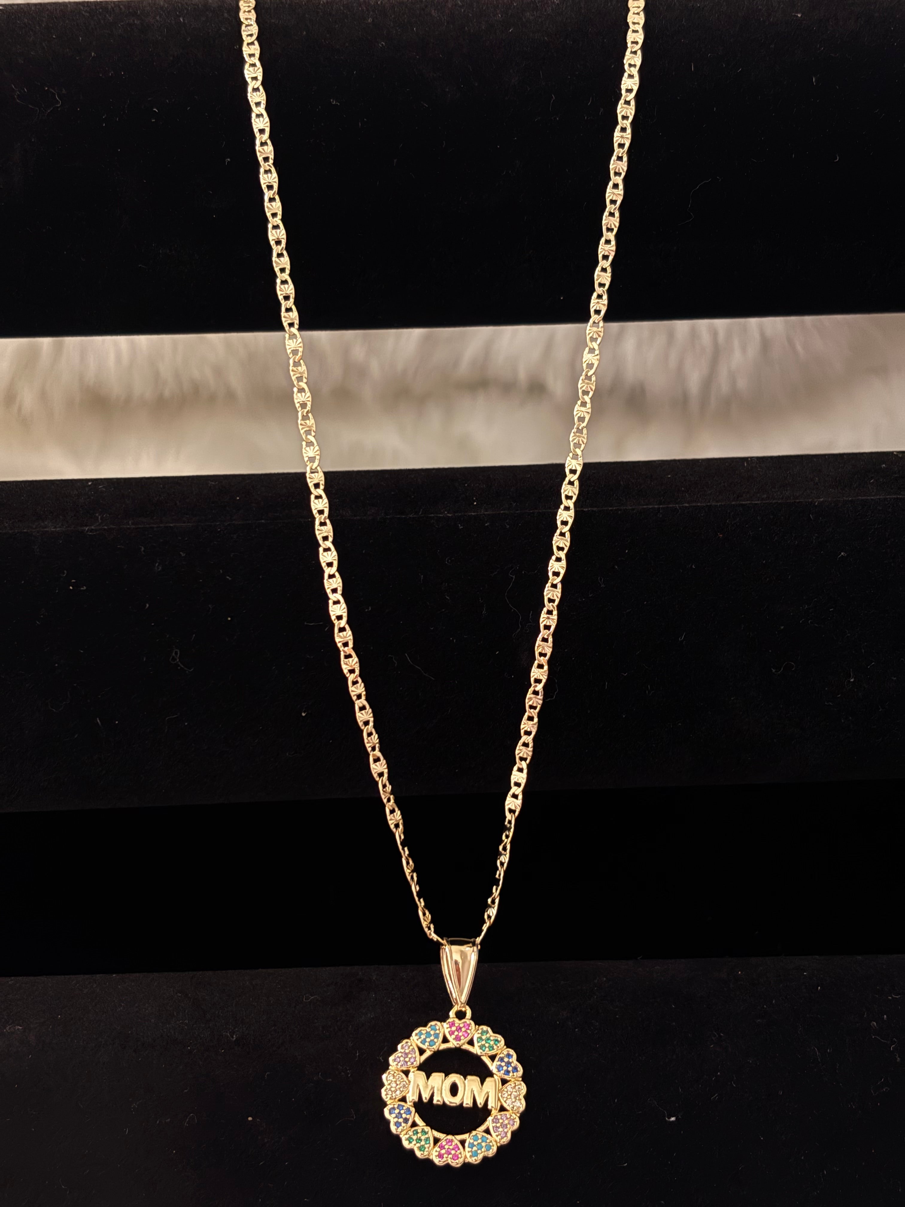 Gold Luxe Multi Color Mom Necklace